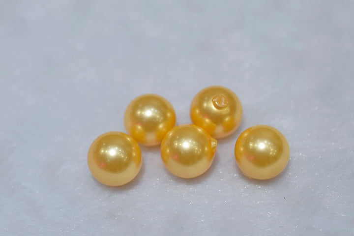 20PCS Half hole 8mm/10mm gold color Shell pearl round beads ,shell core pearl,TYH6