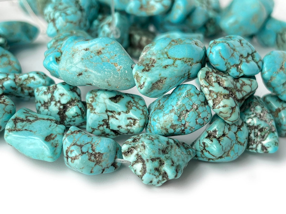 15.5" Blue howlite stone nugget ~8~12x12~18mm beads