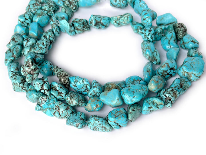 15.5" Blue howlite stone nugget ~8~12x12~18mm beads