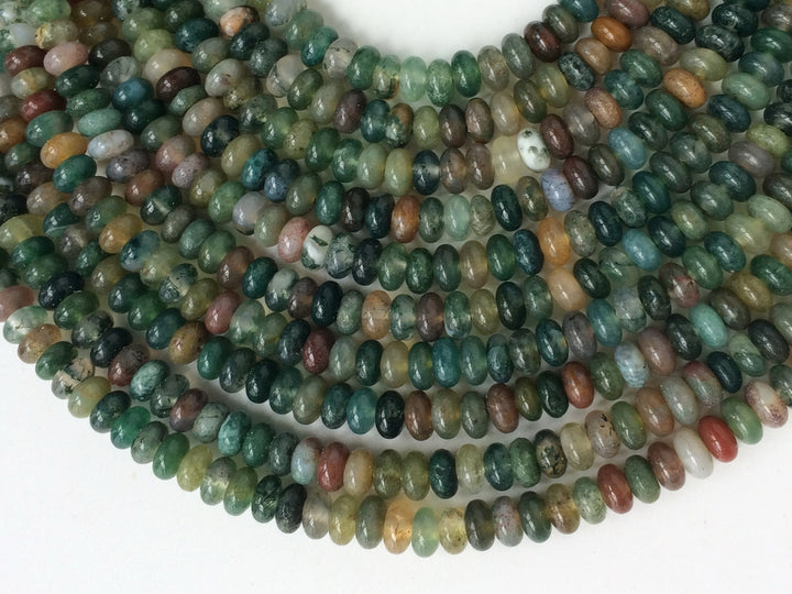 15.5" 2x4mm Natural Indian agate rondelle beads
