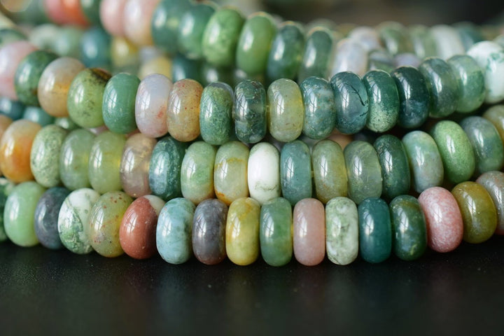 15" Natural Indian agate 3x6mm rondelle beads.