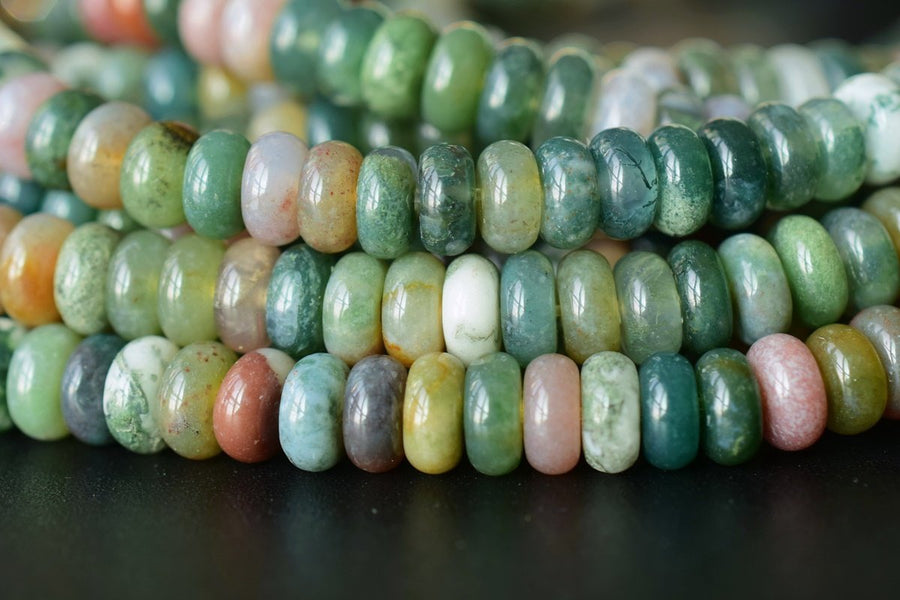 15" Natural Indian agate 3x6mm rondelle beads.