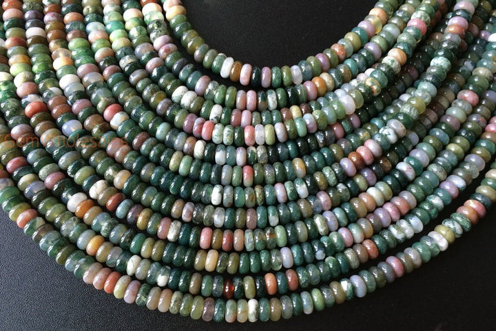 15" Natural Indian agate 3x6mm rondelle beads.