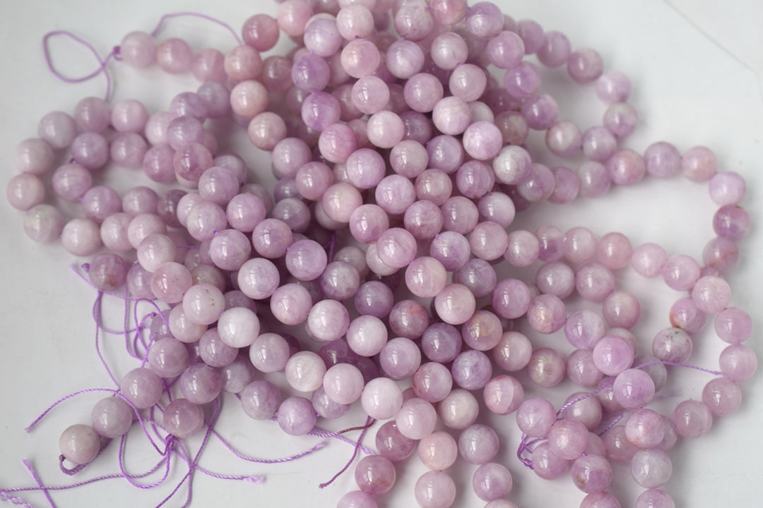 15.5" 10mm Natural Kunzite round beads , Light purple gemstone