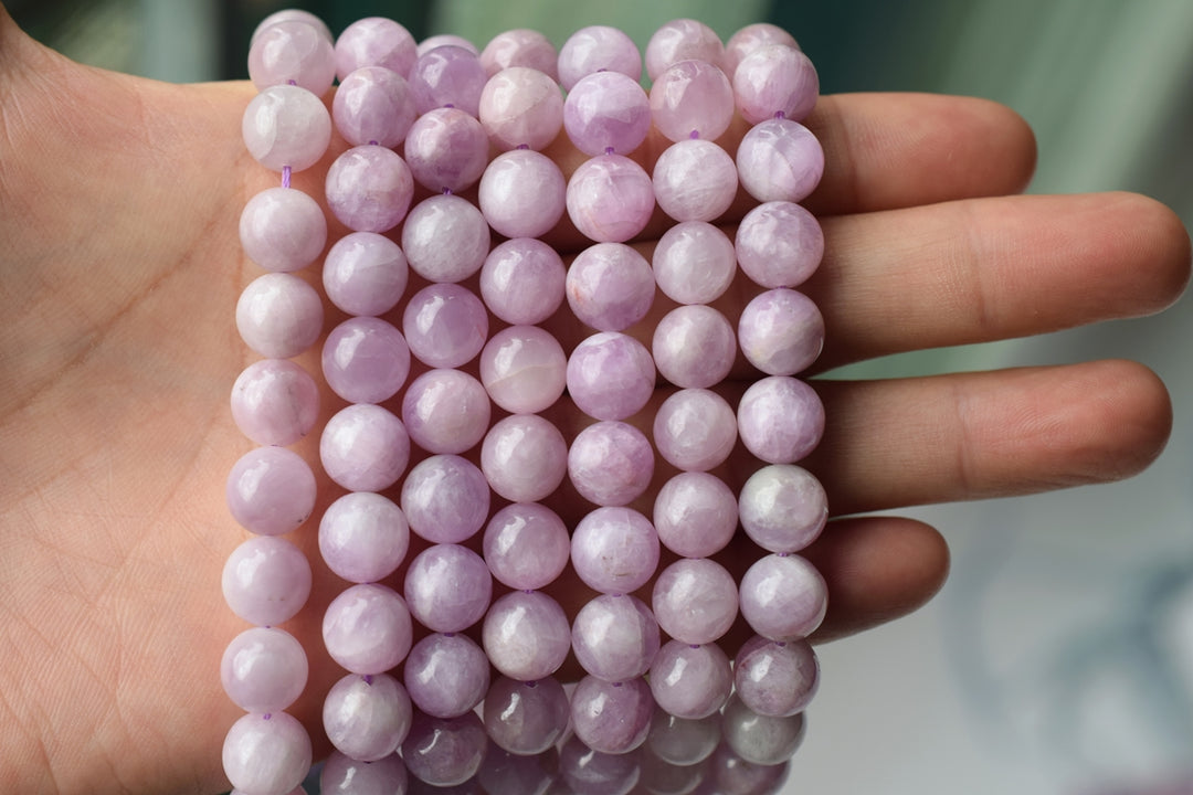 15.5" 10mm Natural Kunzite round beads , Light purple gemstone