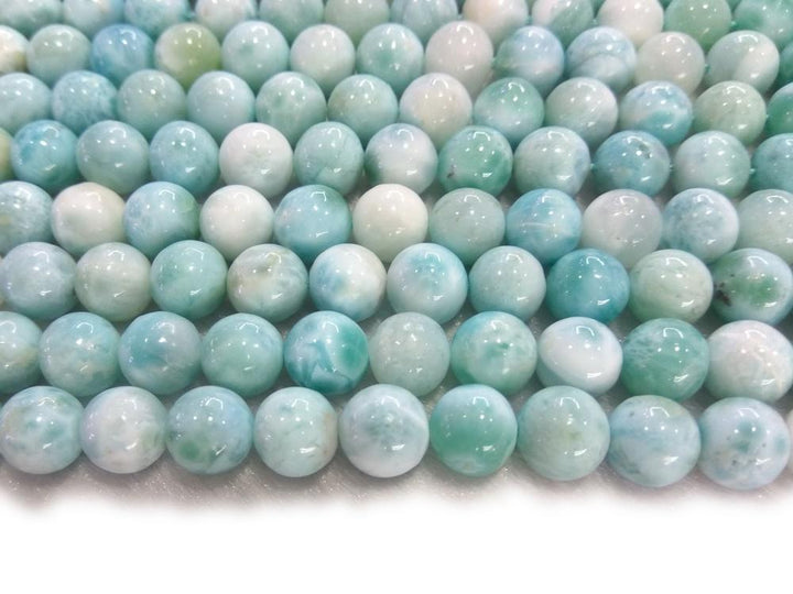 15.5" 8mm A Natural genuine larimar round gemstone jewelry beads