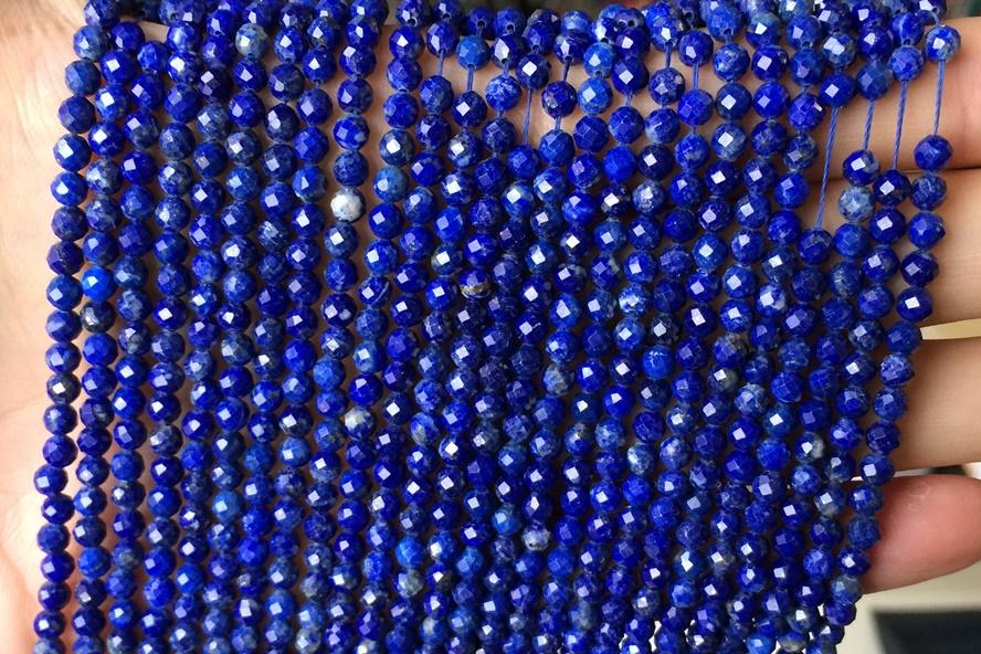 Lapis Lazuli - Round faceted- beads supplier