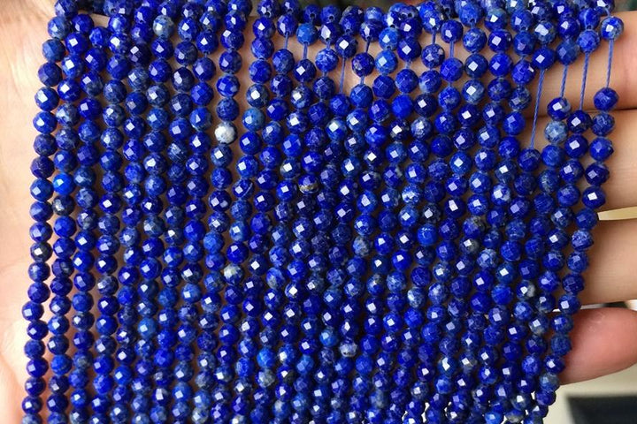 Lapis Lazuli - Round faceted- beads supplier