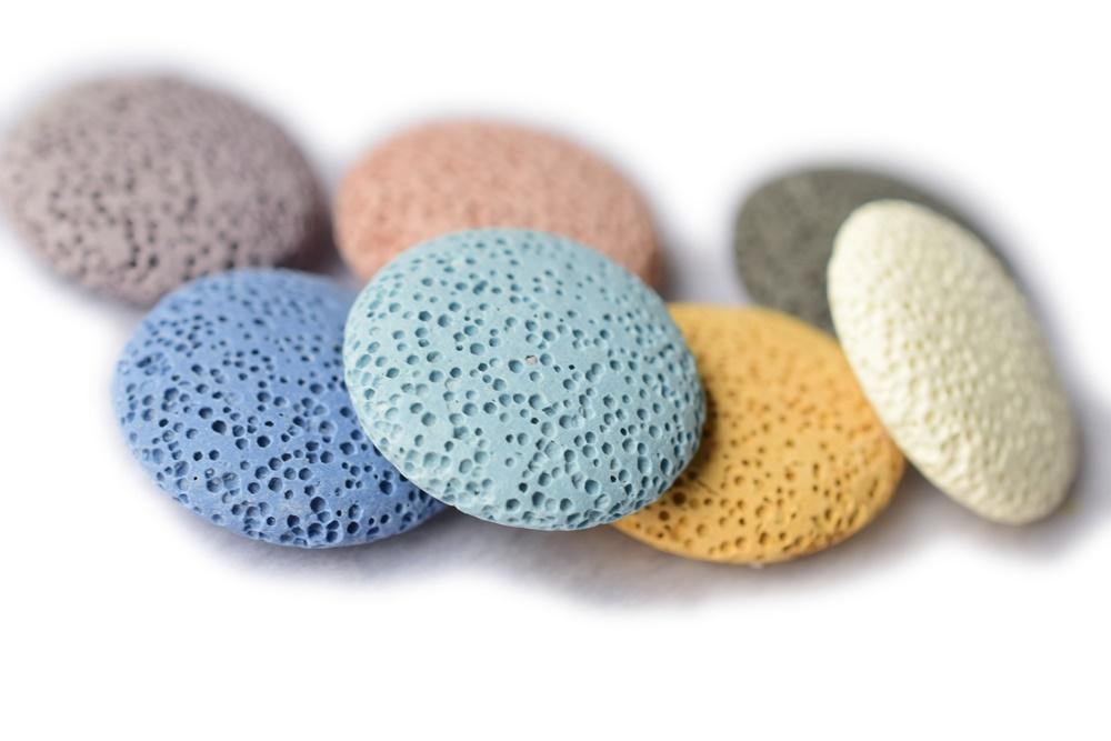 18PCS Mix color 25mm Lava coin pendant Essential Oil Diffuser