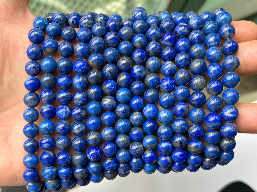 15.5" 8mm A Natural genuine Lapis lazuli stone round beads ML