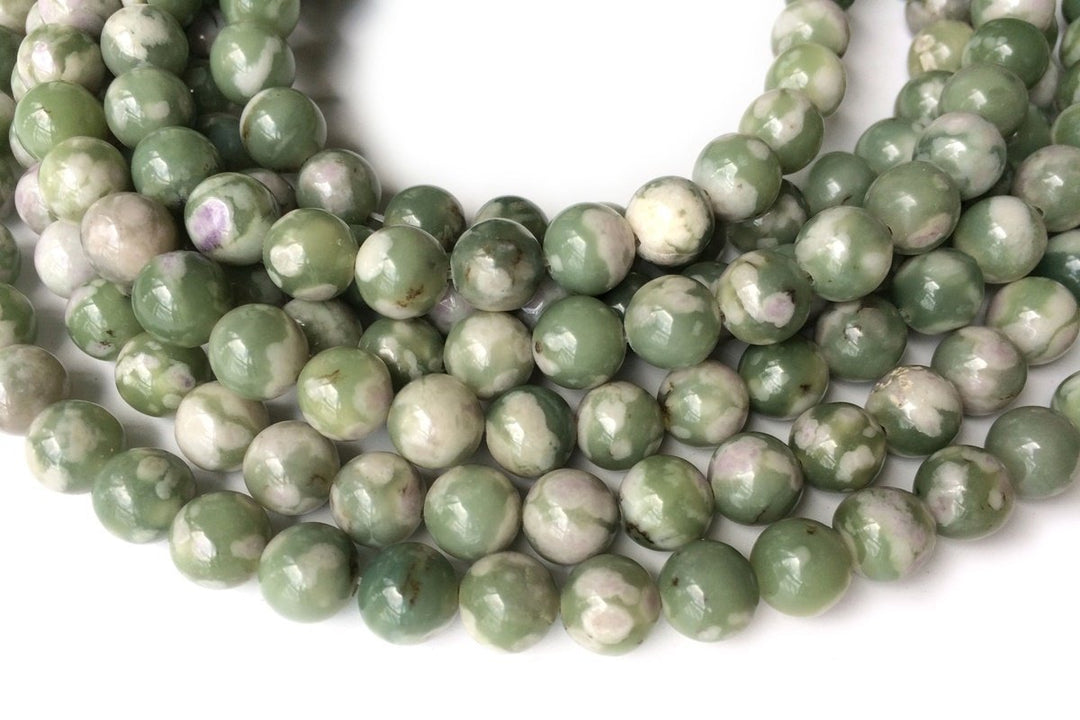 15.5" 8mm natural green lucky jade Round beads gemstone