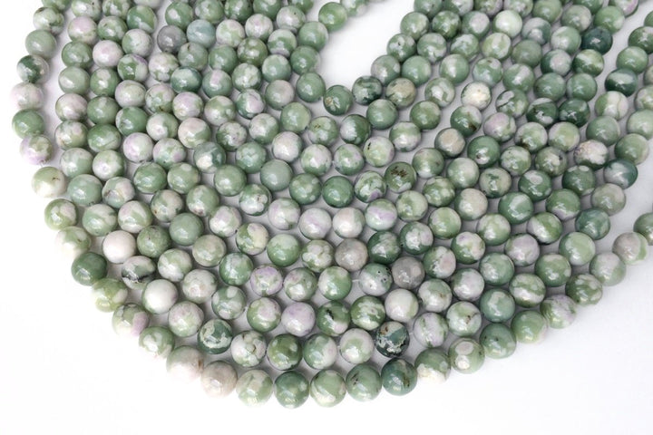 15.5" 8mm natural green lucky jade Round beads gemstone