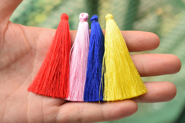 10PCS 6.5cm High Quality blue Handmade silk Thread Tassels