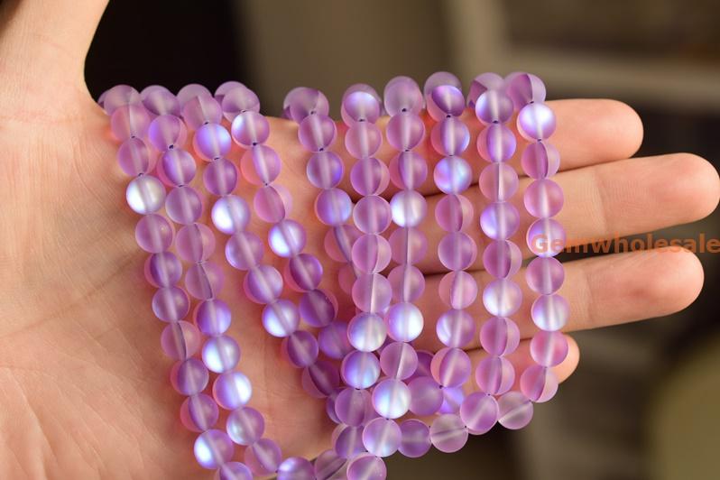Synthetic Moonstone - Round- beads supplier