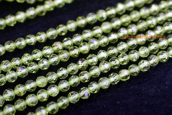 Peridot - Round faceted- beads supplier