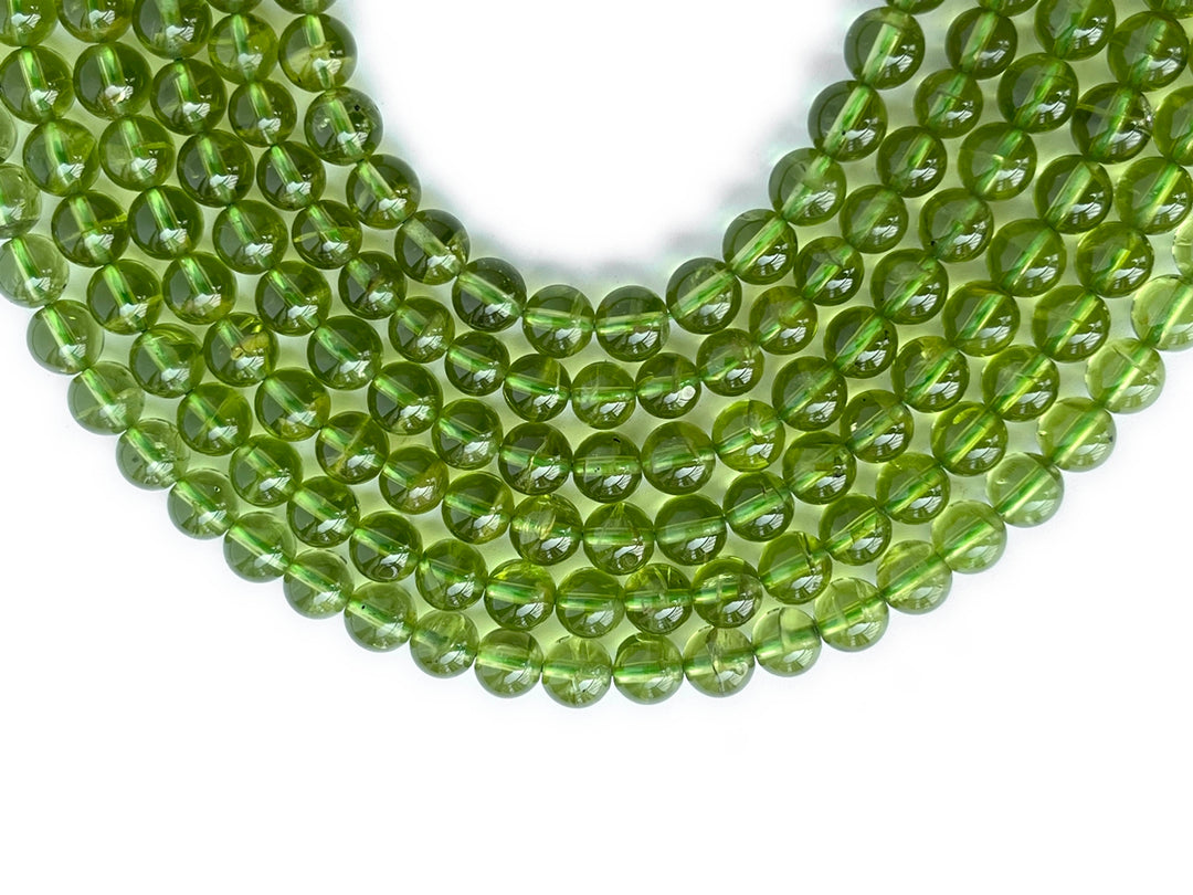 7.5" AAA Natural Peridot 5mm~6mm round beads, genuine peridot