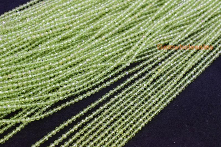 Peridot - Round faceted- beads supplier