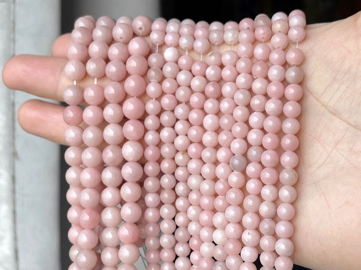 15.5" Pink opal 6mm/8mm round beads, pink gemstone beads,pink color semi-precious stone