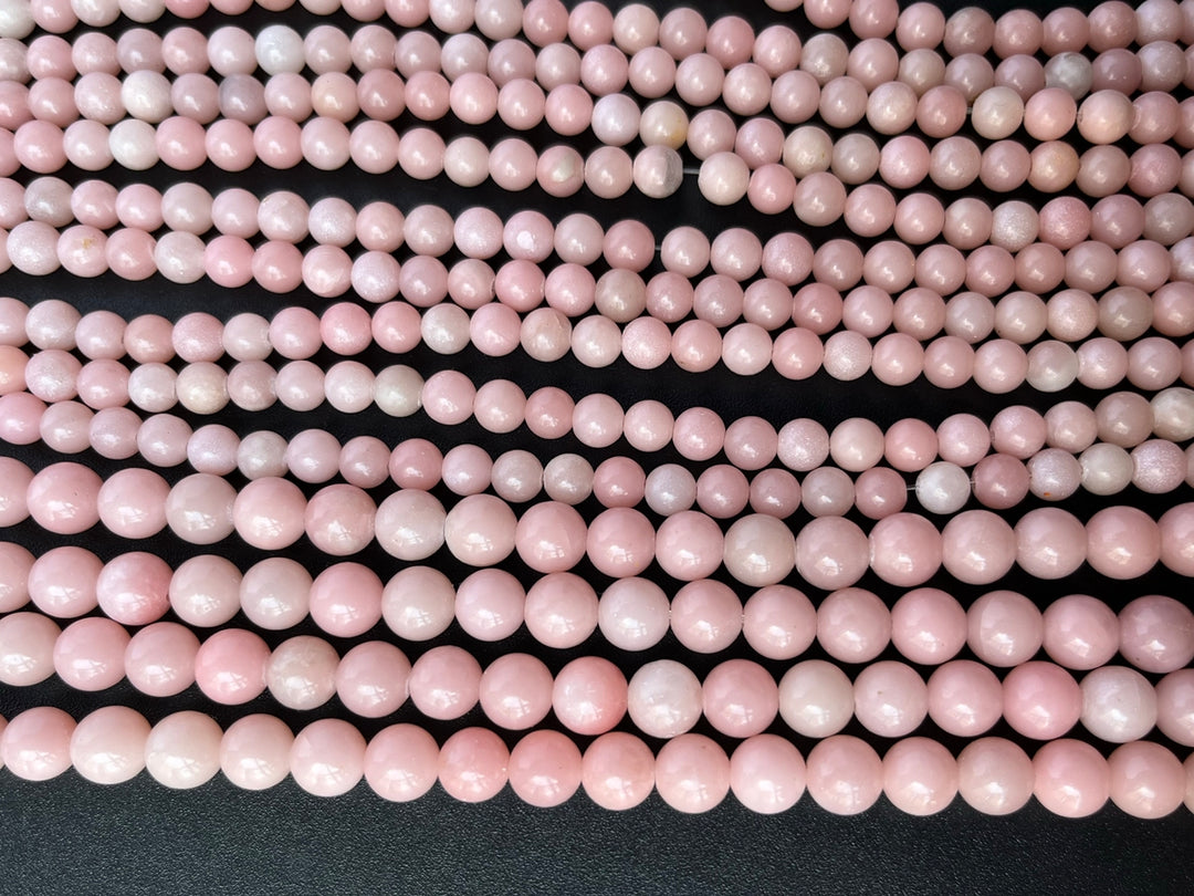 15.5" Pink opal 6mm/8mm round beads, pink gemstone beads,pink color semi-precious stone
