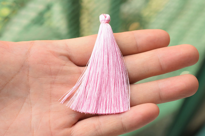 6.5cm High Quality Pink Handmade silky Thread Tassels
