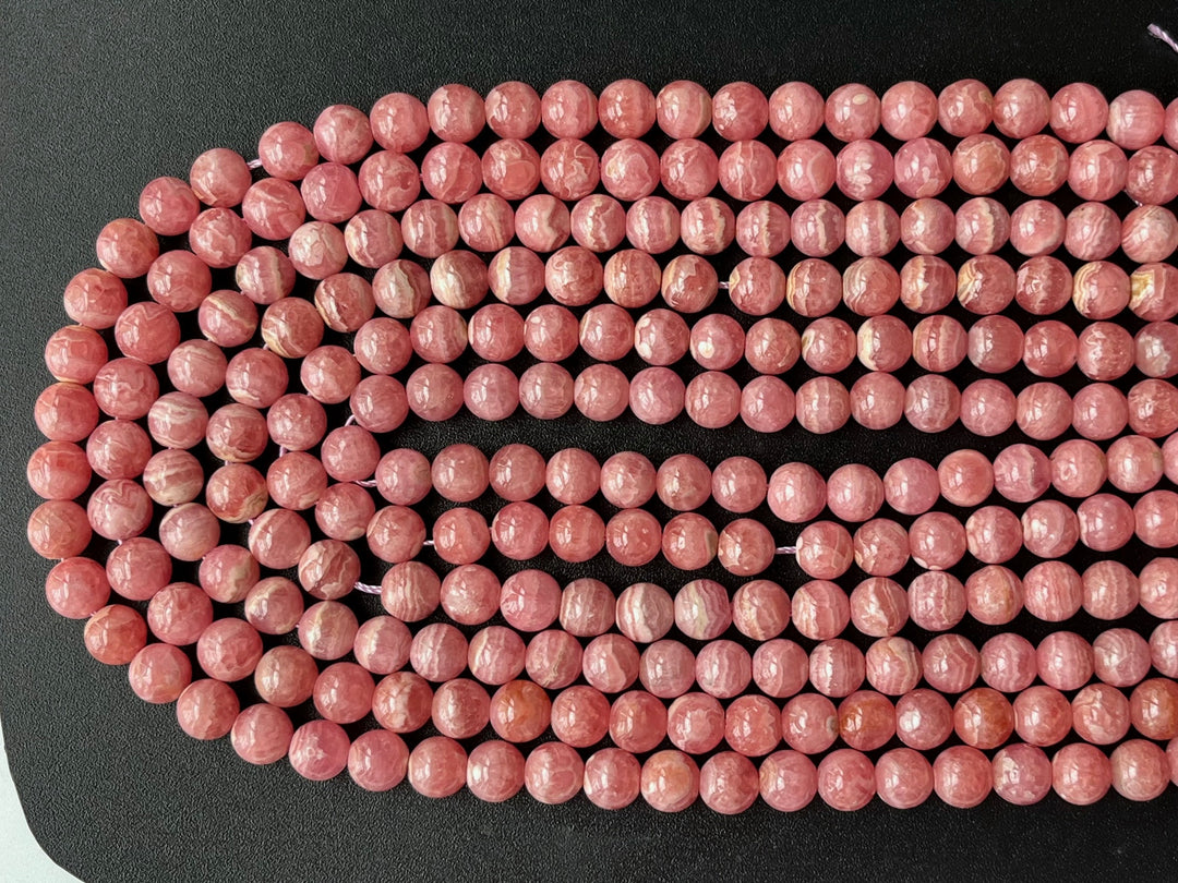 15.5" 7.5~8mm Rhodochrosite Round Beads AA Quality, red semi-precious stone,Argentina Rhodochrosite