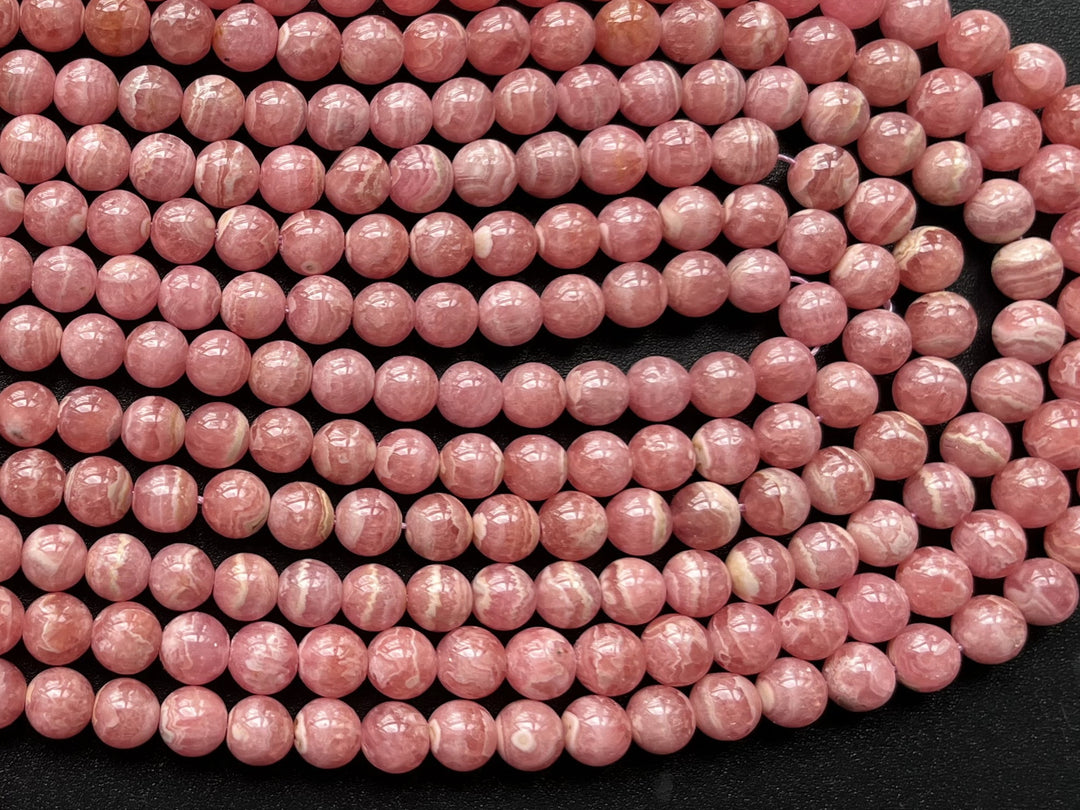 15.5" 7.5~8mm Rhodochrosite Round Beads AA Quality, red semi-precious stone,Argentina Rhodochrosite