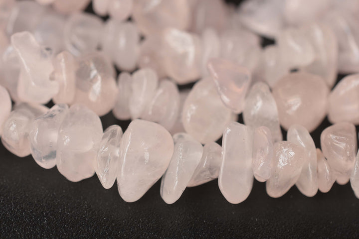 34" Natural Rose quartz 5x10mm chips beads, pink crystal