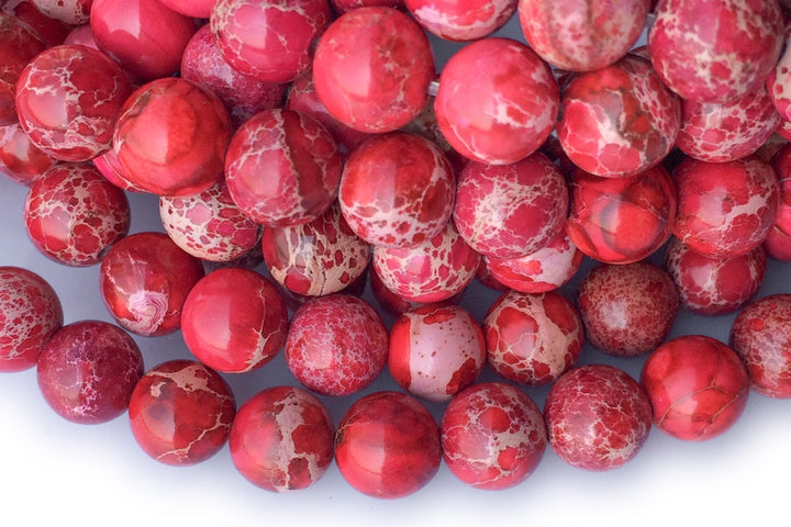 15.5" 6mm/8mm/10mm Red emperor jasper round beads, Sea Sediment