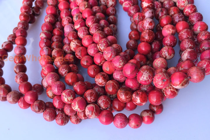 15.5" 6mm/8mm/10mm Red emperor jasper round beads, Sea Sediment