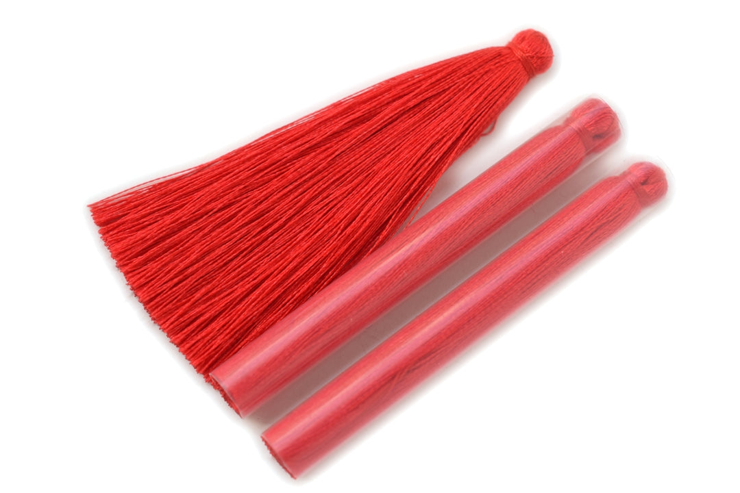 10PCS 6.5cm High Quality Red Handmade silky Thread Tassels
