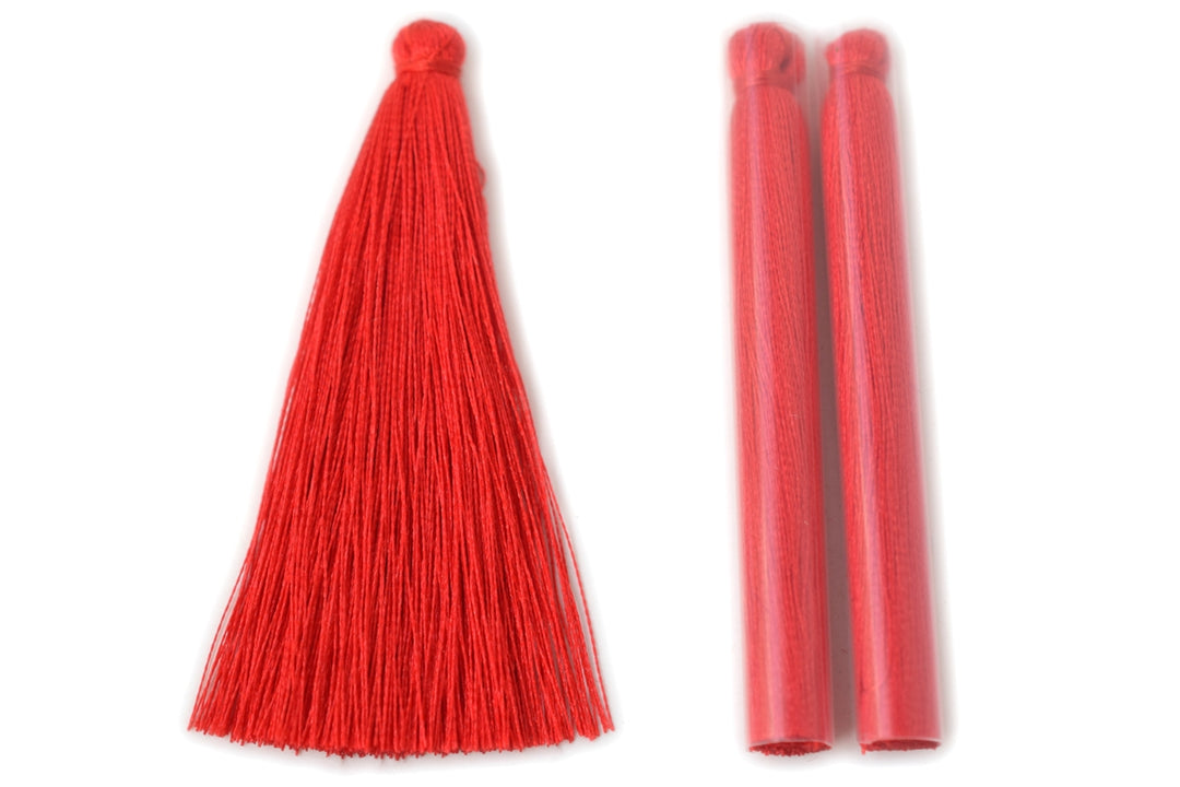 10PCS 6.5cm High Quality Red Handmade silky Thread Tassels