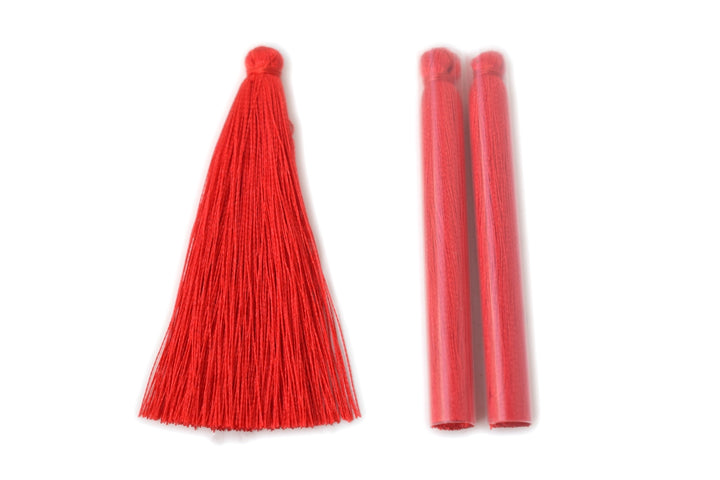 10PCS 6.5cm High Quality Red Handmade silky Thread Tassels