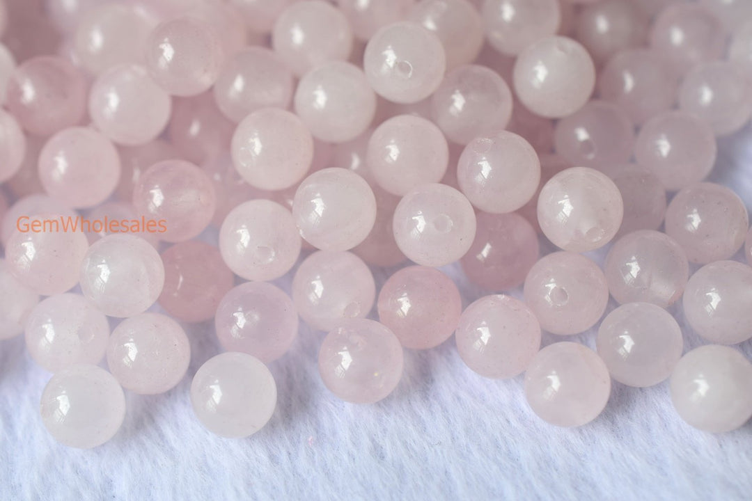 rose quartz - Round- beads supplier