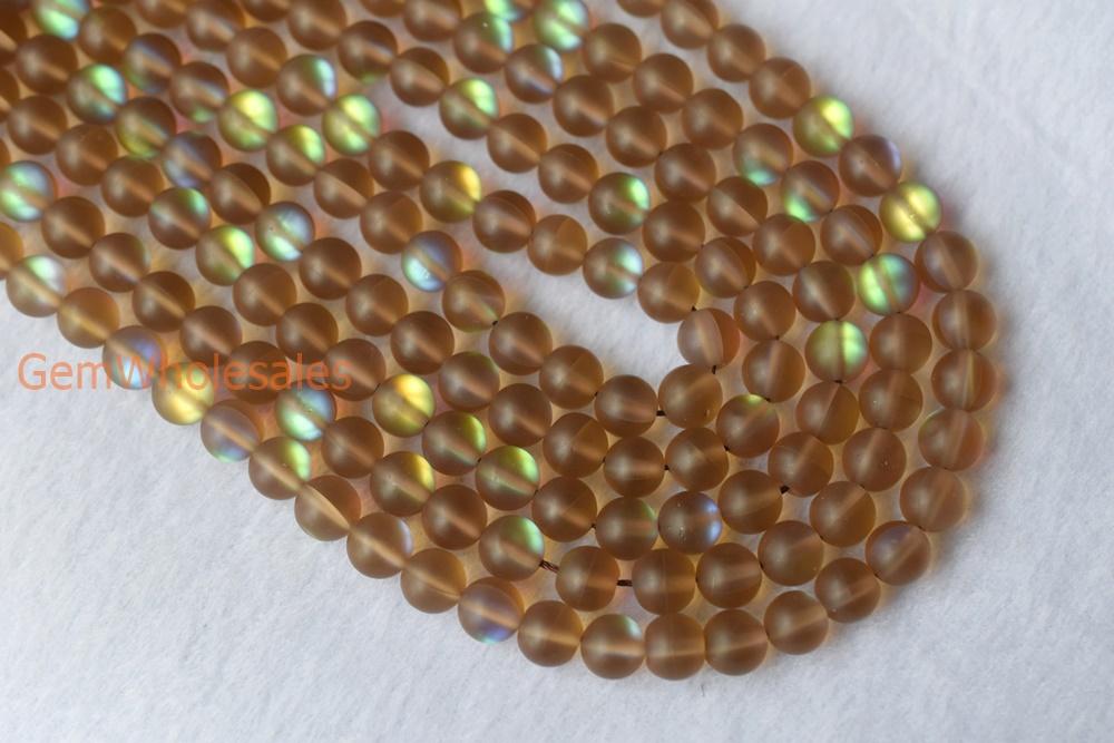 Synthetic Moonstone - Round- beads supplier