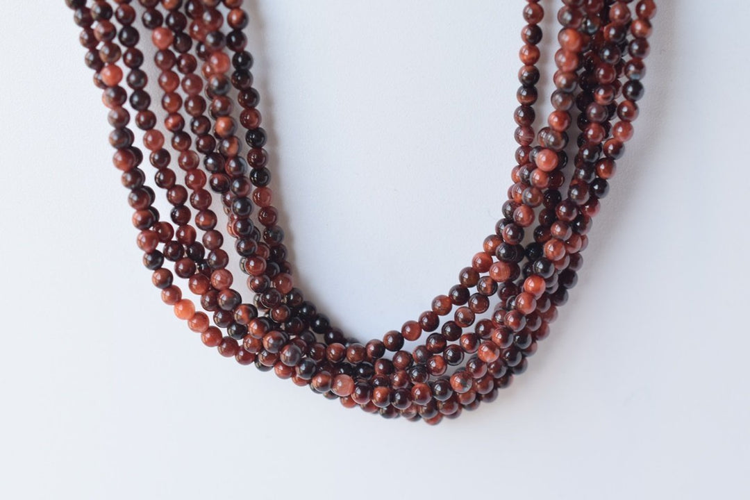 15.5" Natural red tiger eye 2mm round beads,natural red semi-precious stone