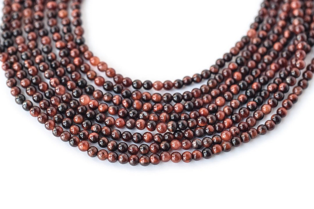 15.5" Natural red tiger eye 2mm round beads,natural red semi-precious stone