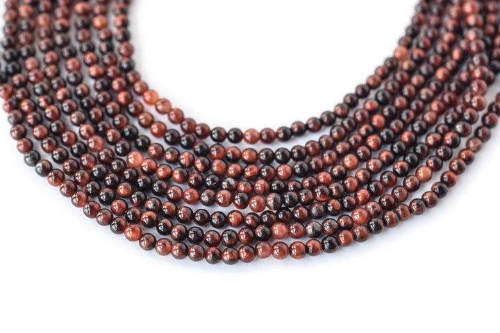 15.5" Natural red tiger eye 2mm round beads,natural red semi-precious stone