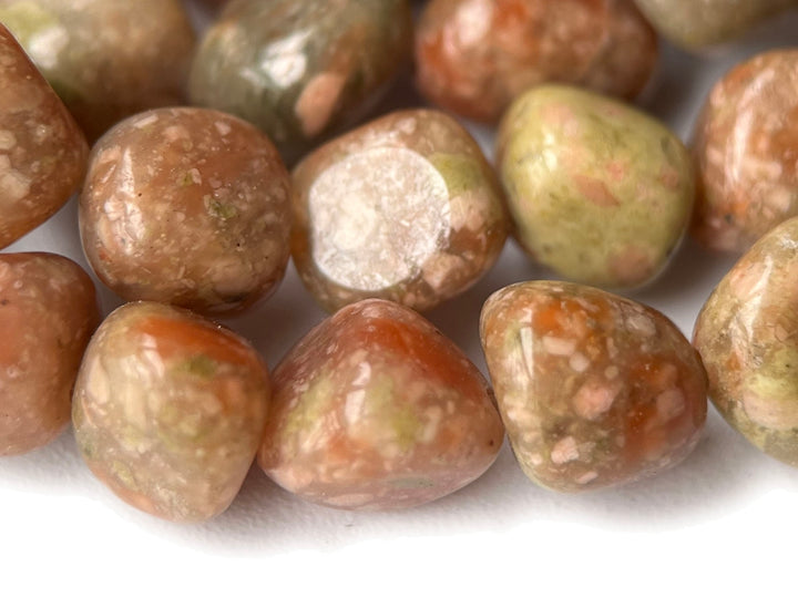 15.5" 5~7mm Natural Chinese Unakite pebbles/potato beads