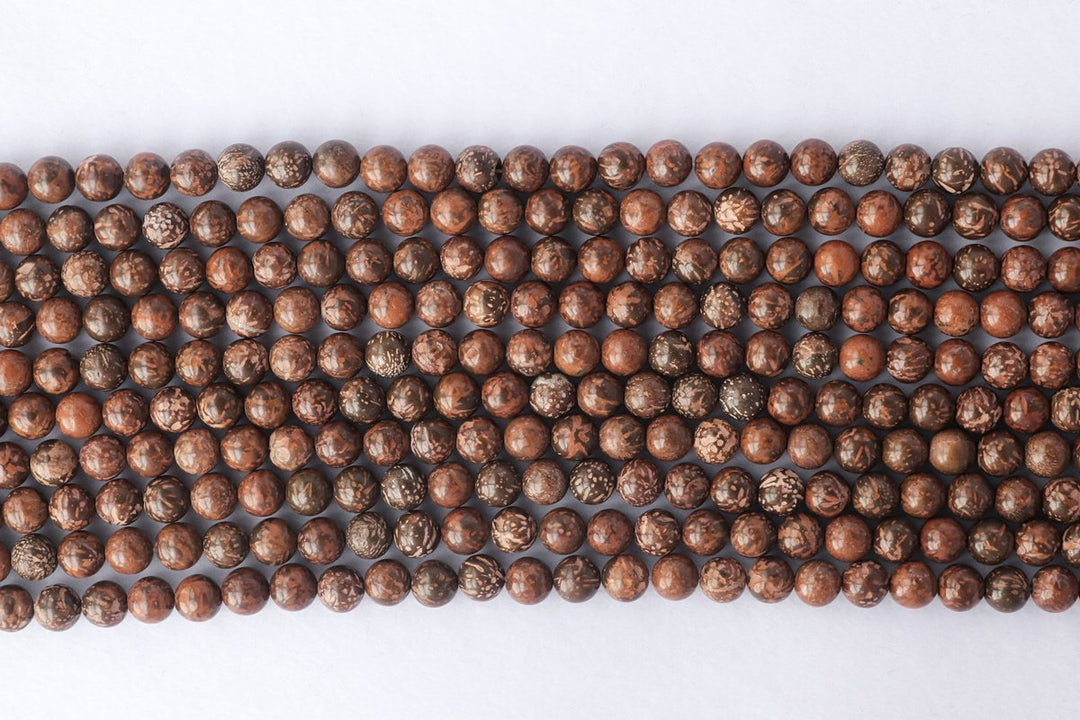 15.5" 8mm Natural brown Firework Jasper round jewelry beads