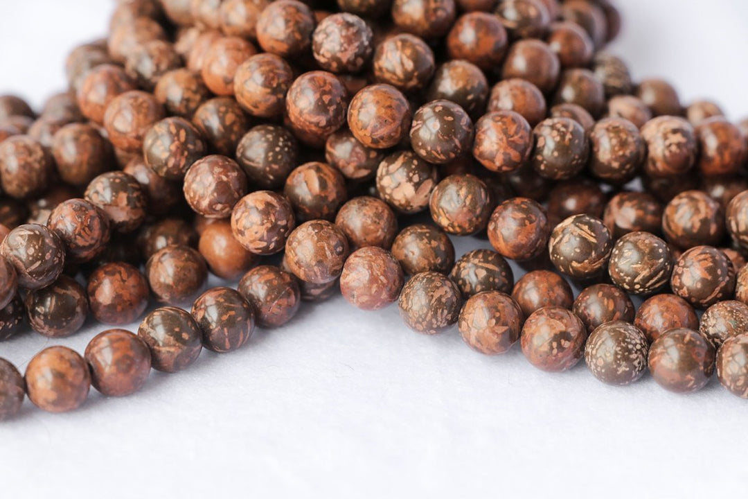 15.5" 8mm Natural brown Firework Jasper round jewelry beads