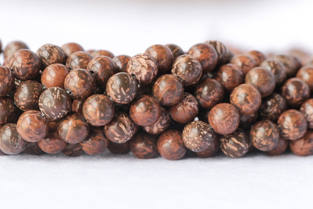 15.5" 8mm Natural brown Firework Jasper round jewelry beads