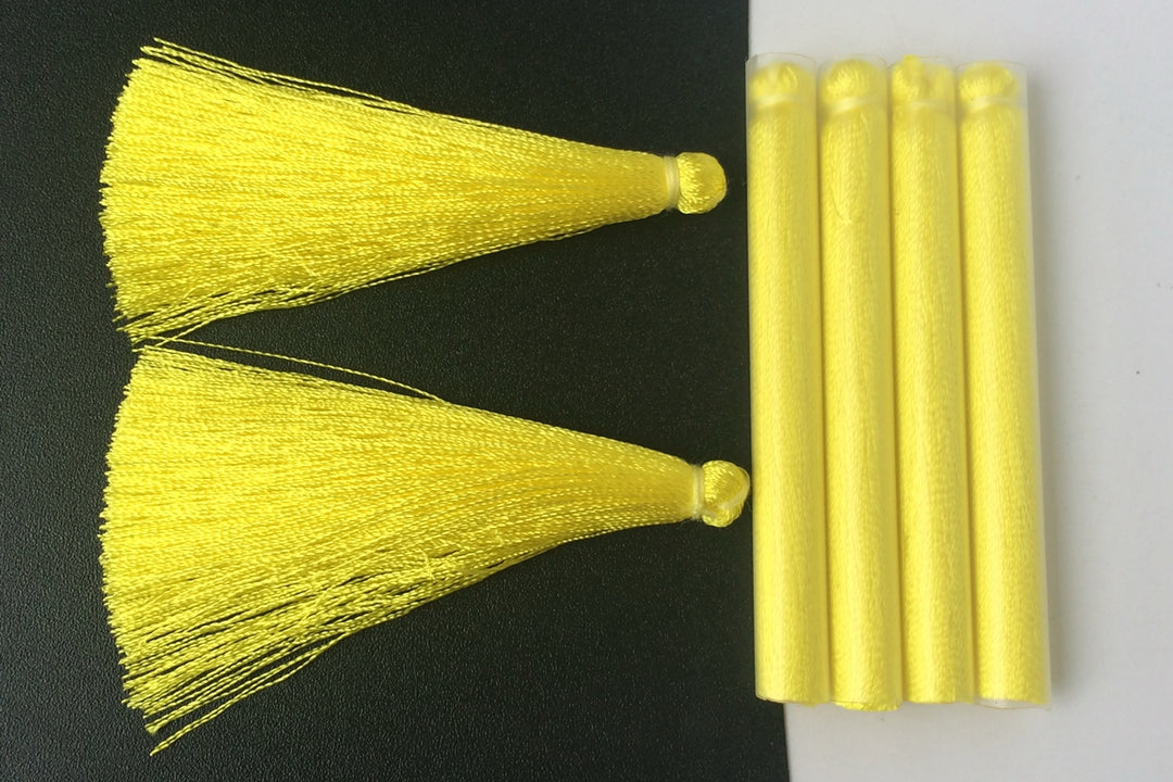 10PCS 6.5cm High Quality Gold Yellow Handmade silky Thread Tassels