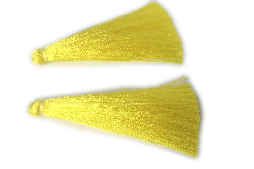 10PCS 6.5cm High Quality Gold Yellow Handmade silky Thread Tassels