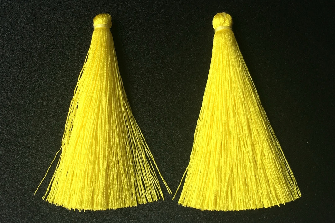 10PCS 6.5cm High Quality Gold Yellow Handmade silky Thread Tassels