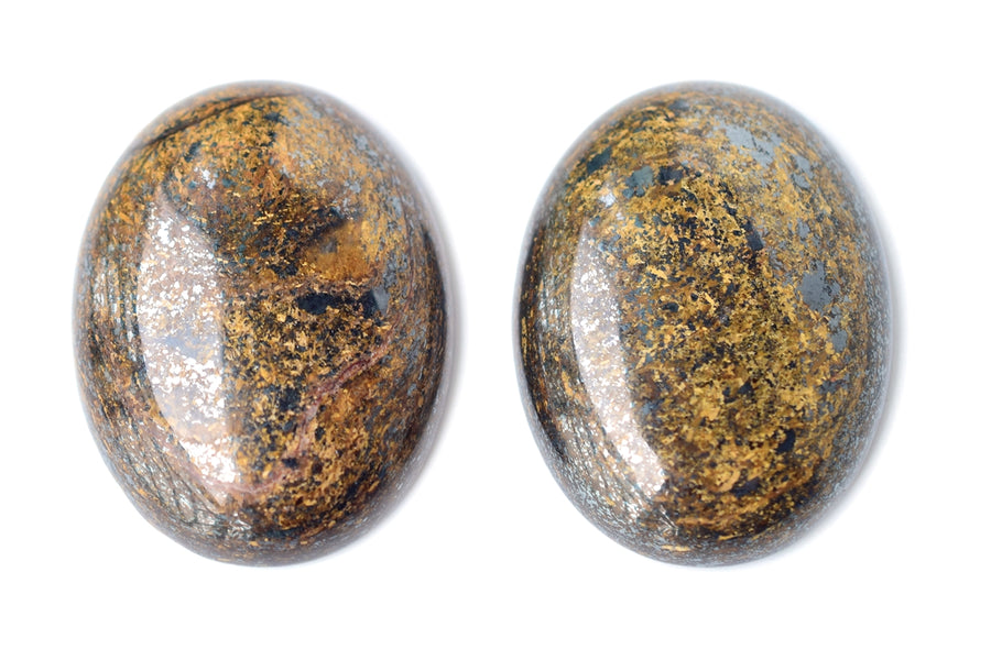 30x40mm natural Bronzite stone oval cabochon pendant