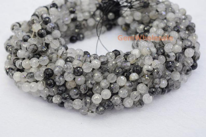 Rutilated Quartz - Round faceted- beads supplier