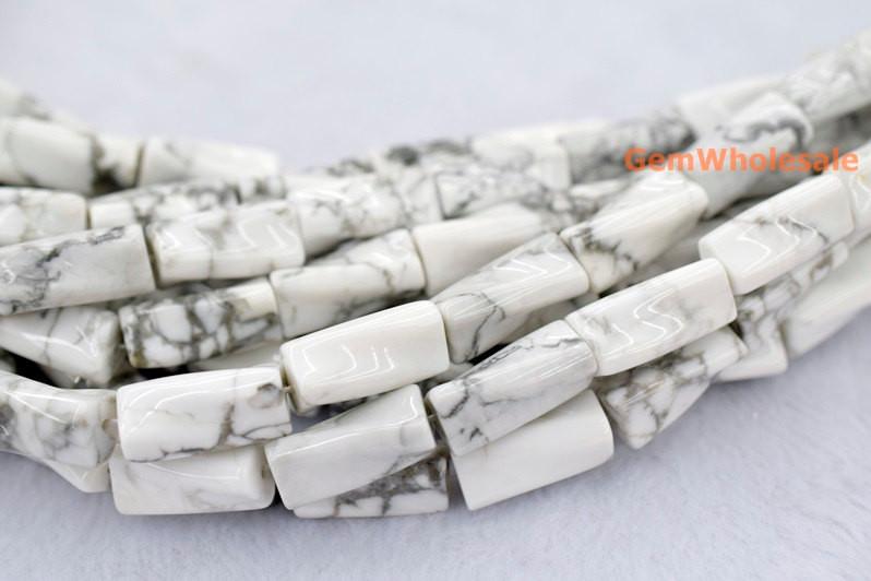 15.5" 9x20mm white howlite Twisted Column , white howlite Twisted tube,white marble column