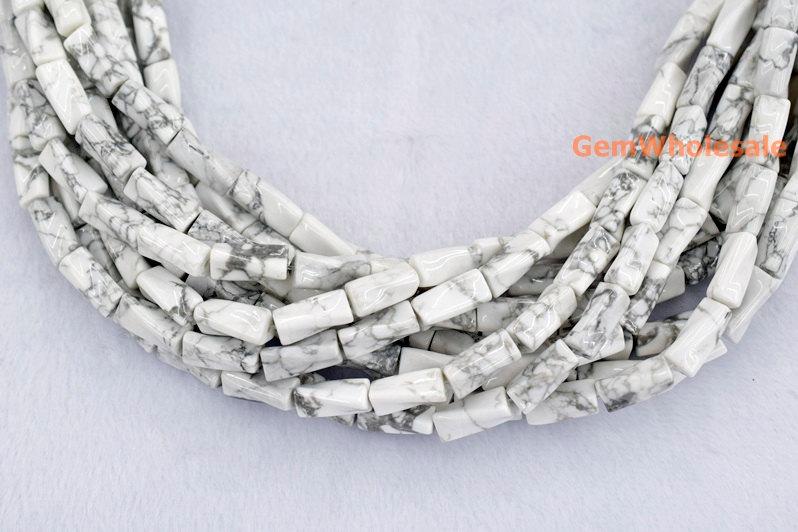 15.5" 9x20mm white howlite Twisted Column , white howlite Twisted tube,white marble column