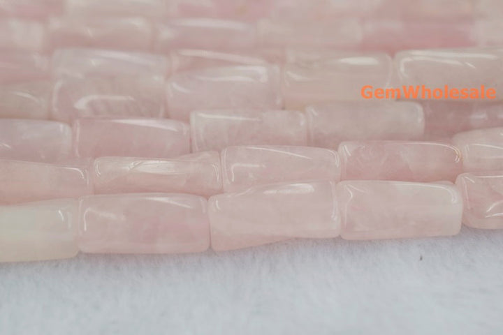 15.5" natural 9x20mm Rose quartz Twisted Column ,Twisted tube