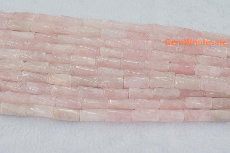 15.5" natural 9x20mm Rose quartz Twisted Column ,Twisted tube